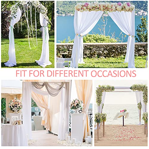 Wedding Arch Draping Fabric,2 Panel 28" x 19Ft White Wedding Arch Drapes Sheer Backdrop Curtain for Wedding Ceremony Party Ceiling Decor