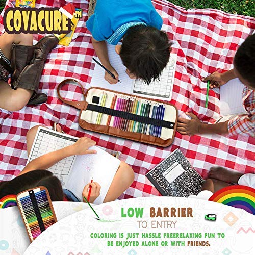 covacure Colored Pencils, Premier Color Pencil Set With 36 Colouring Pencils,Sharpener and Canvas Pencil Bag