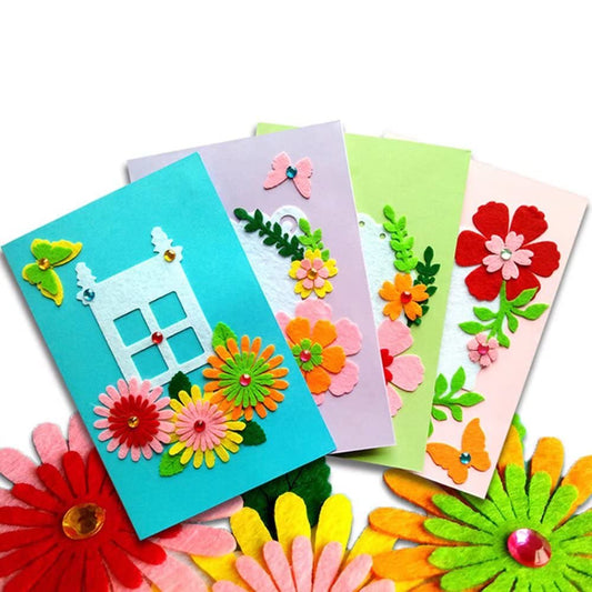 QIAONIUNIU Card Making Kits DIY Handmade Greeting Card Kits for Kids, Christmas Card Folded Cards and Matching Envelopes Thank You Card Art Crafts Crafty Set Gifts for Girls Boys