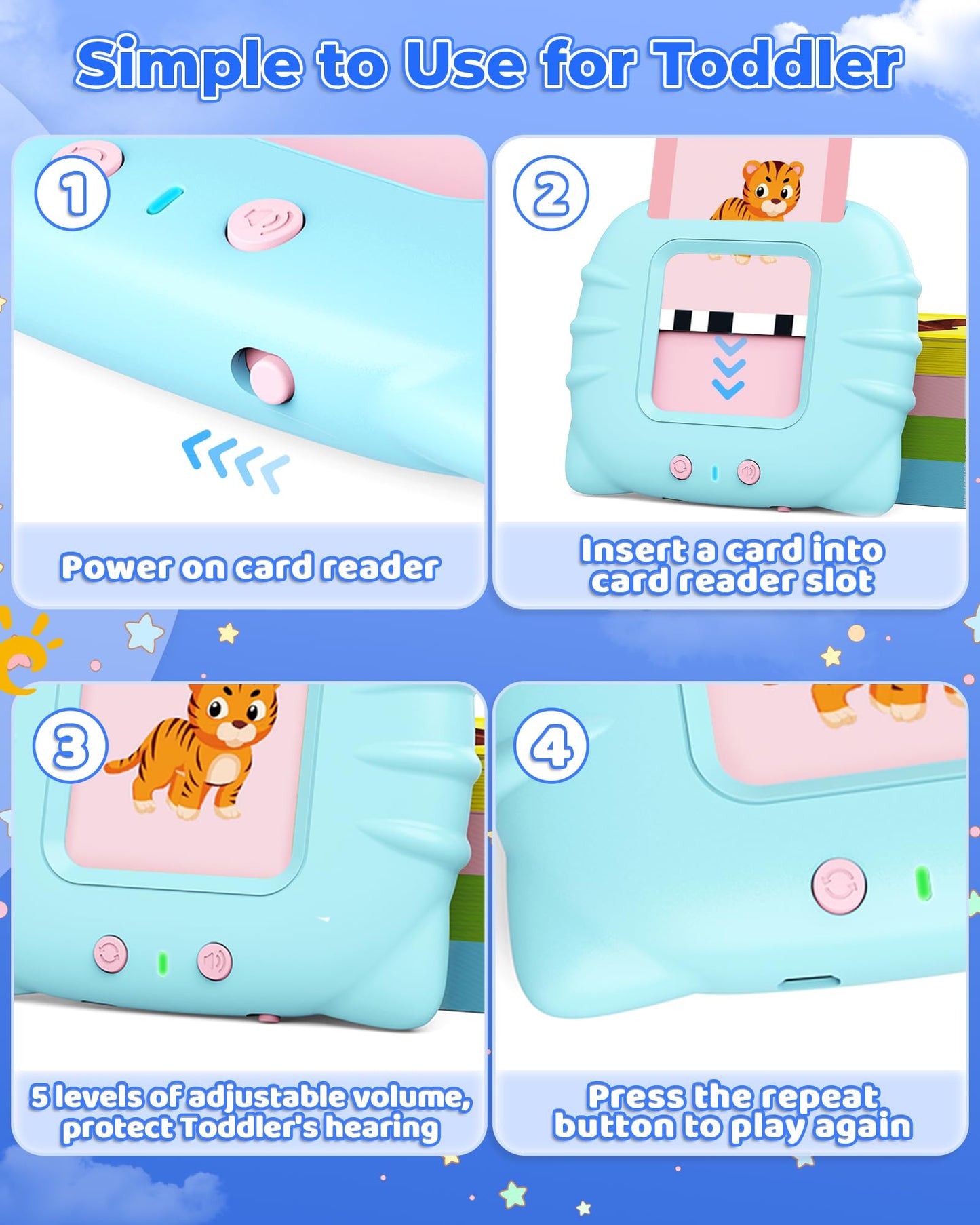 KOKODI Toddler Toys for Boys 2 3 4 5 Year Old Gifts, Speech Therapy Toys, Talking Flash Card 224 Sight Words, Montessori Learning Educational Sensory Toys for Autistic Children Toddler Age 2-5