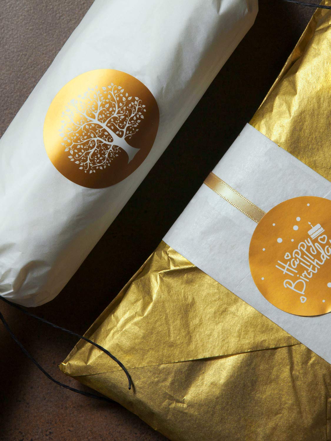 RUSPEPA Gift Wrapping Tissue Paper - Metallic Gold Tissue Paper for DIY Crafts,Pack Bags - 19.5 x 27.5 inches -25 Sheets