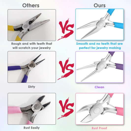 Pliers for Jewelry Making, Shynek Jewelry Pliers Set Includes Needle Nose Pliers, Round Nose Pliers and Wire Cutters, Jewelry Making Tools for Jewelry Repair, Wire Wrapping, Beading and Crafts