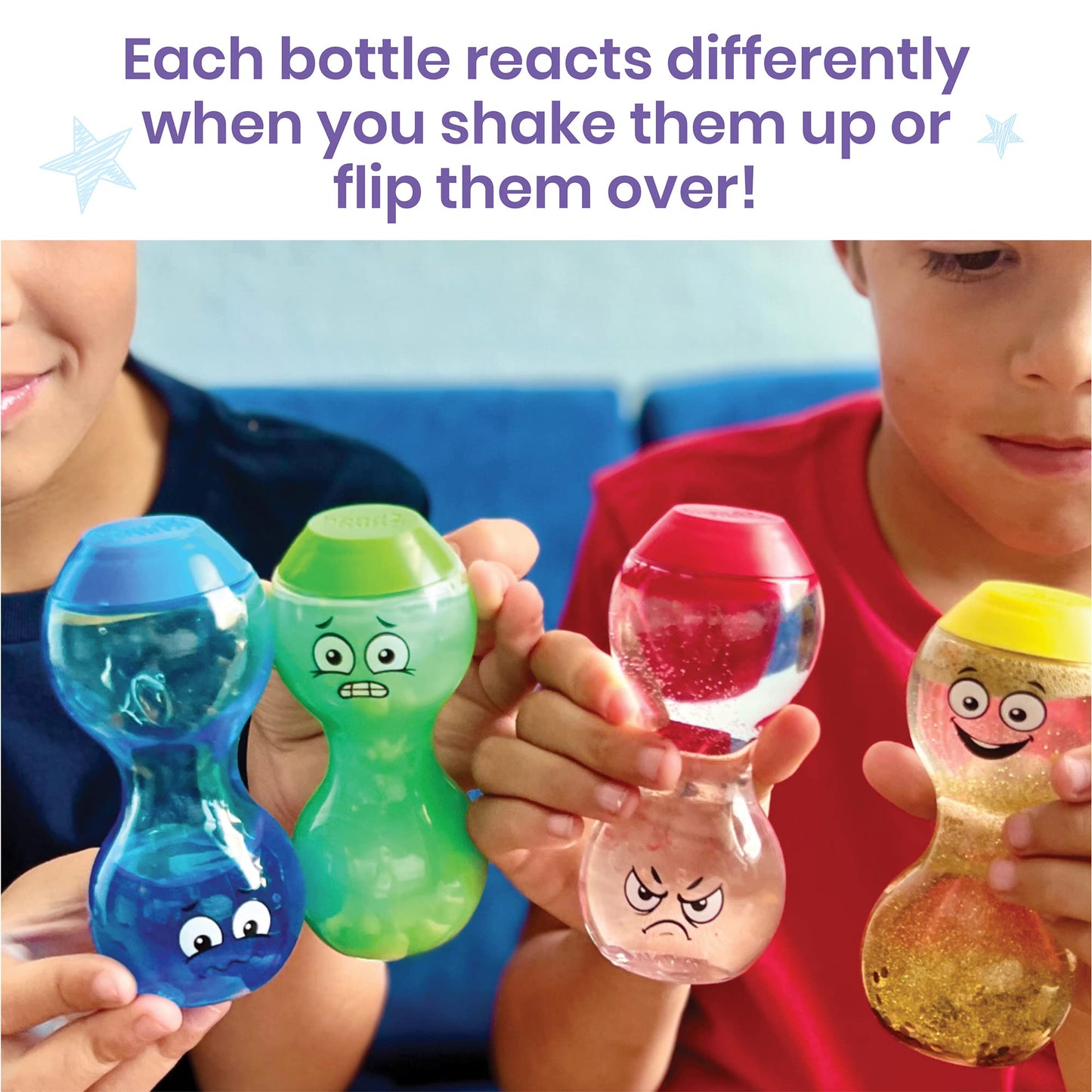 hand2mind Express Your Feelings Sensory Bottles, Play Therapy Toys, Visual Sensory Toys, Mindfulness for Kids, Comfort Items for Anxiety, Social Emotional Learning, Calm Down Corner Supplies
