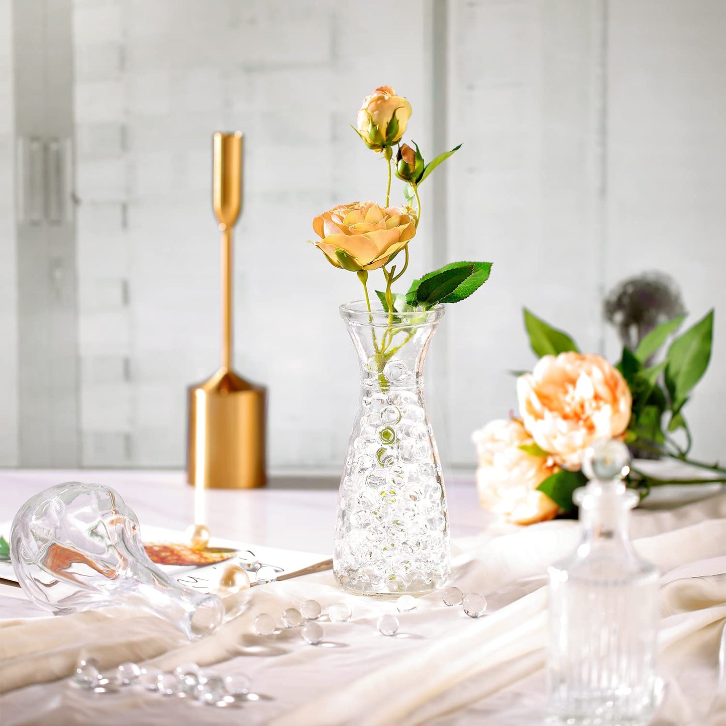 NOTCHIS 40,000 Clear Big Water Gel Beads Vase Fillers Floral Beads, Water Gel Beads Vase Filler for Christmas, Wedding Centerpiece, Candles, Floral Decorations