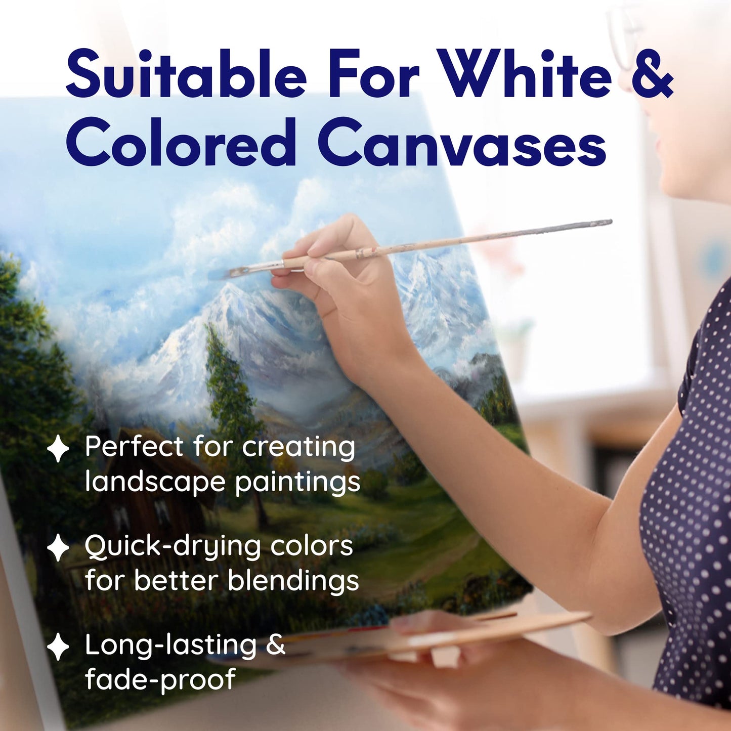 MozArt Supplies Oil Paint Set – 24 Oil Based Paints for Artists, Hobby Painters – Rich Pigment and Non Toxic Oil Painting Set for Artists - Ideal for Canvas, Wall Art, Landscape & Portrait Paintings