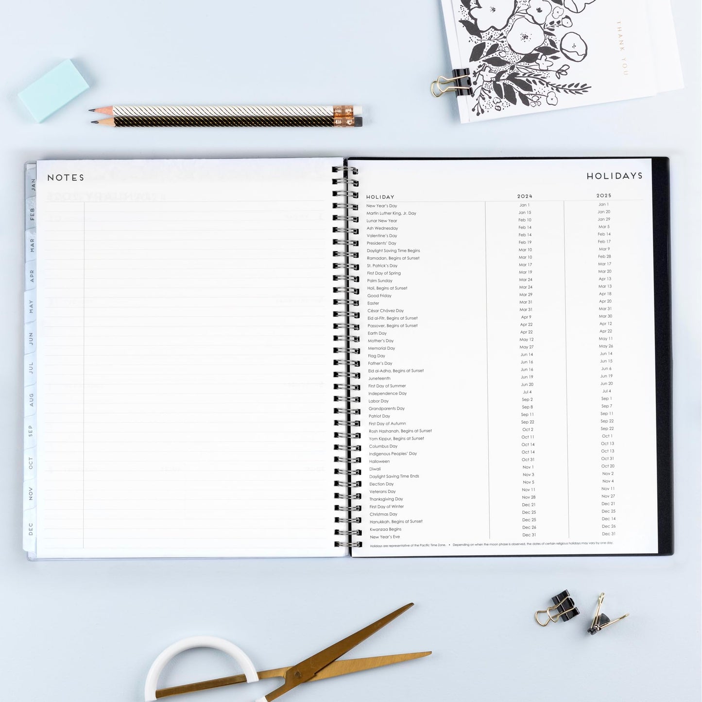 Blue Sky 2024 Weekly and Monthly Planner, January - December, 8.5" x 11", Clear Pocket Cover, Wirebound, Baccara Dark (110211-24)