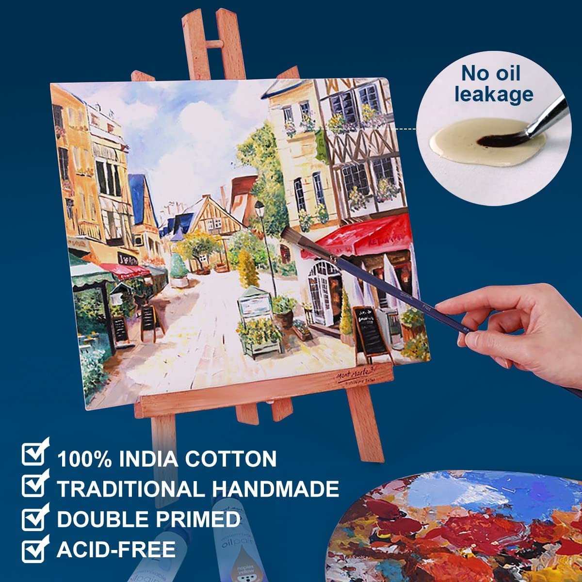 Canvas Panels 8x10 Inch 12-Pack, 10 oz Double Primed Acid-Free 100% Cotton Paint Canvases for Painting, Blank Flat Canvas Board for Acrylics Oil Watercolor Tempera Paints