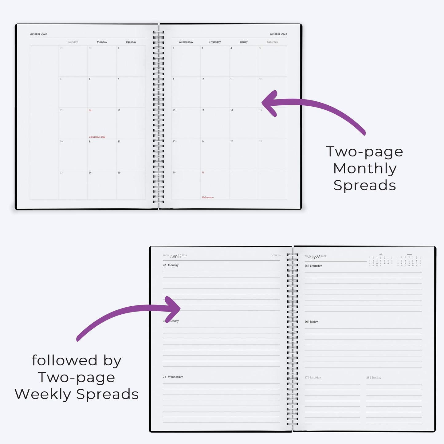 WallDeca 2024 Annual Weekly Planner, Weekly & Monthly Planner, Jan 2024 - Dec 2024 | Flexible Cover, Notes Pages, Twin-Wire Binding (2024) (2024 (8.5 x 11-Inch))