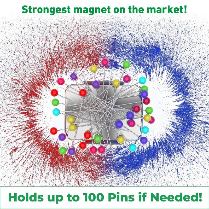 Sew Your Way Magnetic Pin Cushion for Sewing – Wrist Pin Holder – Sewing Notions Sewing Quilting Supplies – Magnetic Pin Holder for Sewers & Hairstylist – Magnetic Pin Holder for Sewing Quilting Gift