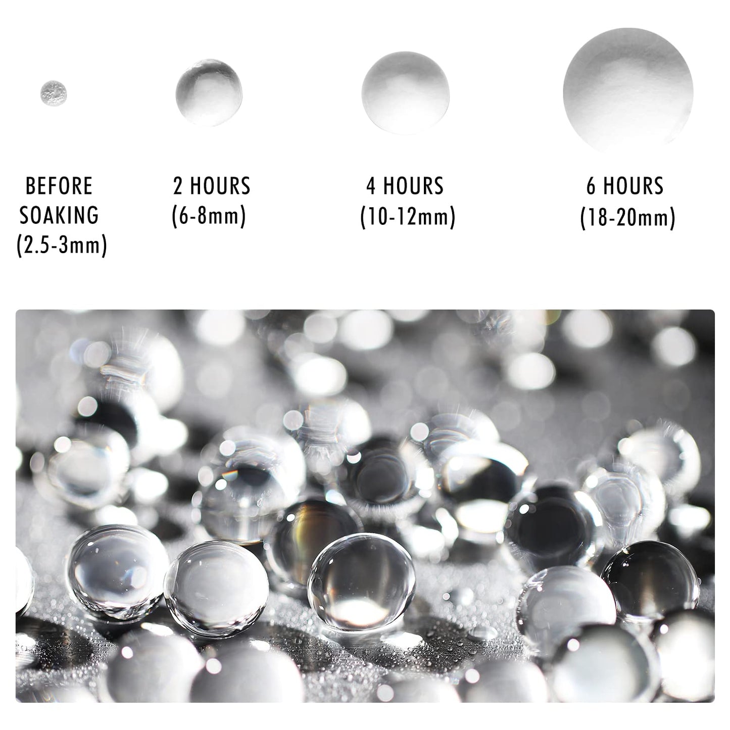 NOTCHIS 40,000 Clear Big Water Gel Beads Vase Fillers Floral Beads, Water Gel Beads Vase Filler for Christmas, Wedding Centerpiece, Candles, Floral Decorations