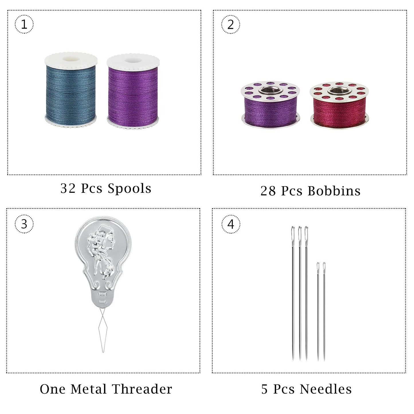 NEX Mini Sewing Thread Spools and Bobbins for Sewing Machine, Hand Sewing