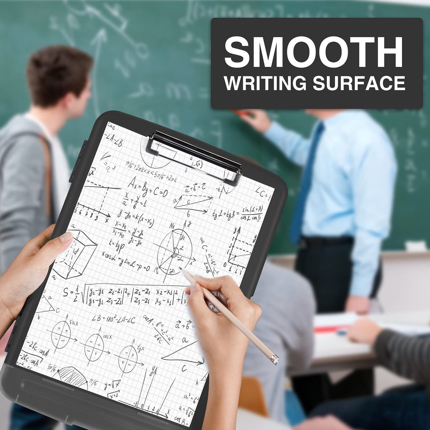 Sooez Clipboard with Storage, High Capacity Nursing Clipboards with Pen Holder, Heavy Duty Plastic Storage Clipboard with Low Profile Clip, Clipboard Folder, Teacher Must Haves, Office Supplies