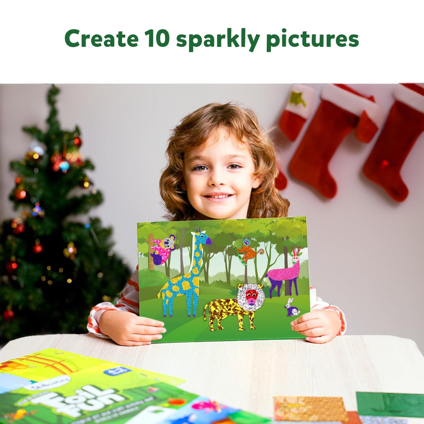 Skillmatics Art & Craft Activity - Foil Fun Animals, No Mess Art for Kids, Craft Kits & Supplies, DIY Creative Activity, Gifts for Boys & Girls Ages 4, 5, 6, 7, 8, 9, Travel Toys
