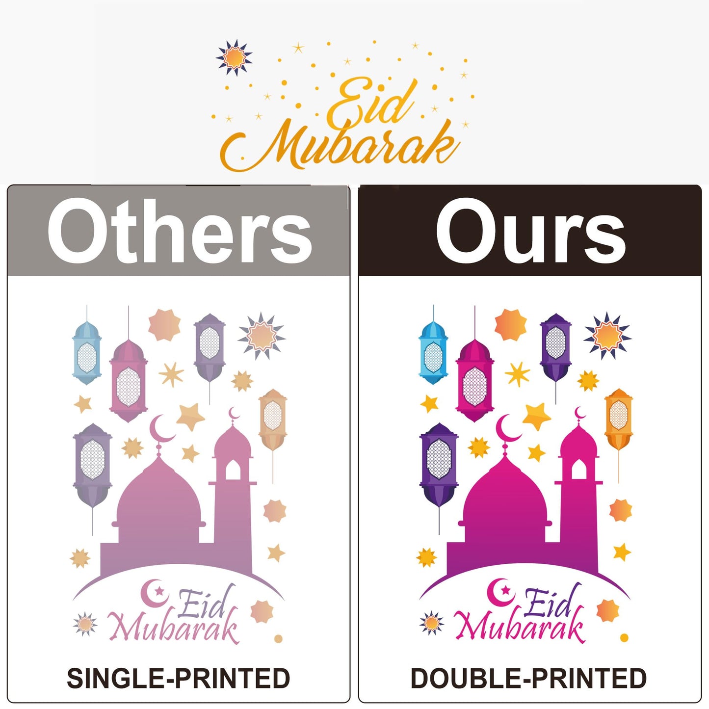Ramadan Decorations Window clings Eid Mubarak Window Stickers Party Supplies Decorations Muslim Happiness Ramadan Eid Al-fitr Window Decor for Home Window Stickers