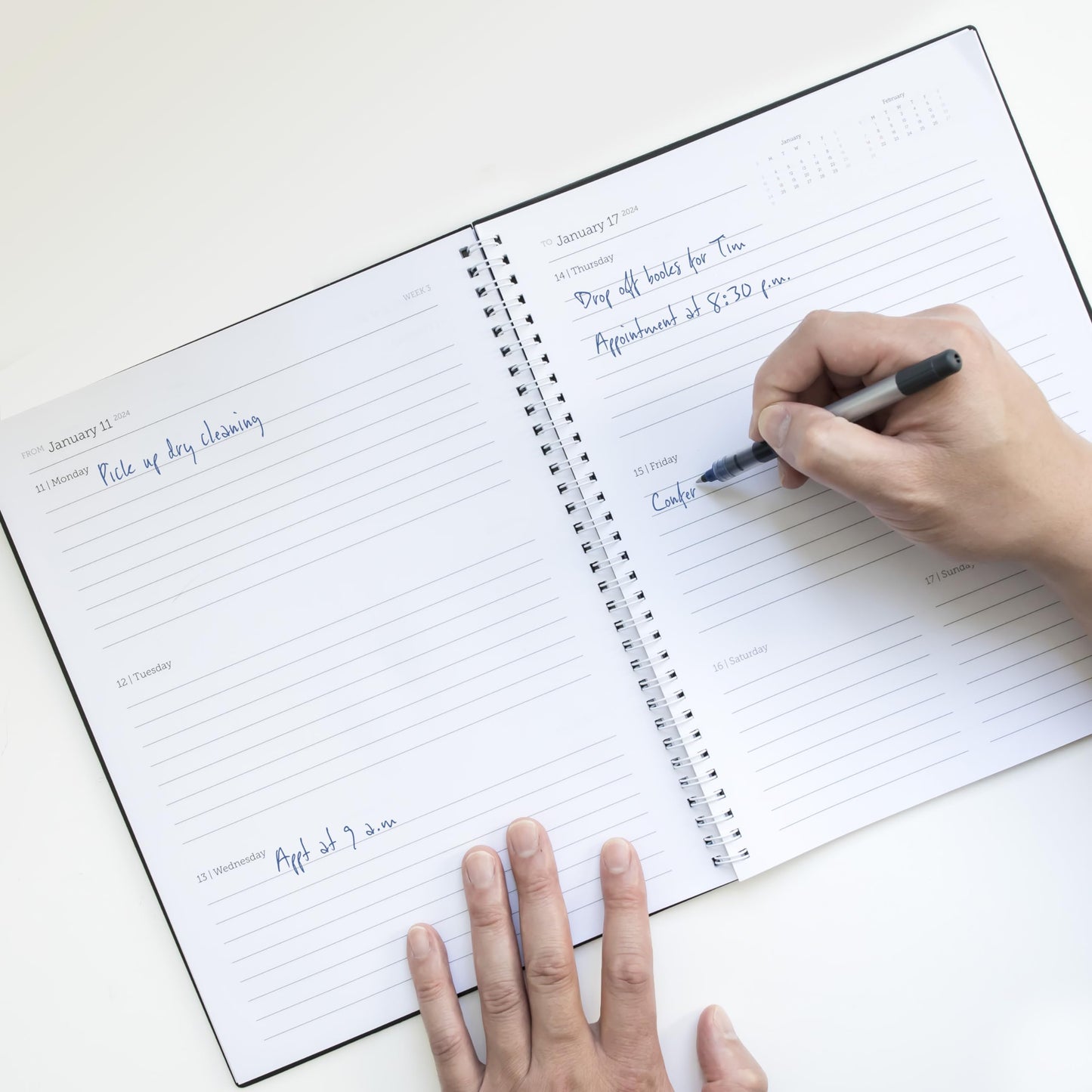 WallDeca 2024 Annual Weekly Planner, Weekly & Monthly Planner, Jan 2024 - Dec 2024 | Flexible Cover, Notes Pages, Twin-Wire Binding (2024) (2024 (8.5 x 11-Inch))
