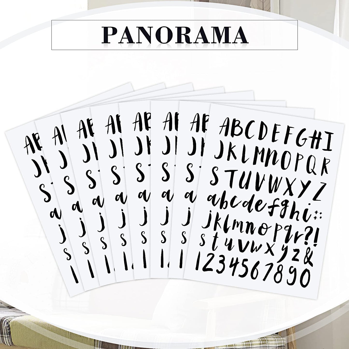 Somush 8 Sheets Self Adhesive Vinyl Letters Numbers, Alphabet Stickers Numeric Stickers Script Pantry Labels Die Cut Numbers Kit for Signs, Window, Door, Containers, Jar Labels, 1 Inch, Black