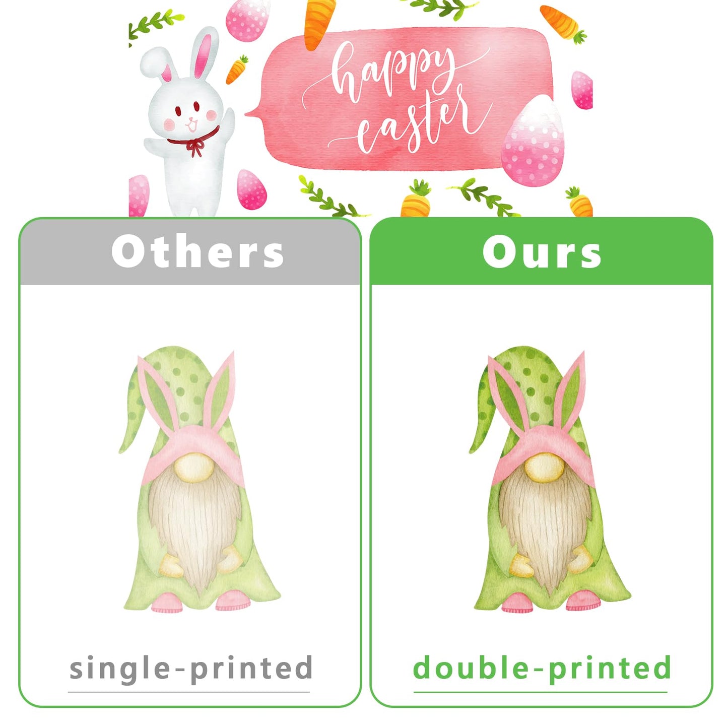 Easter Decorations Window Clings Decals Decor, 9 Sheets Large Easter Eggs Flowers Bunny Party Supplies Gifts, Double Sided Spring Window Clings Decorations for Kids School Home Office