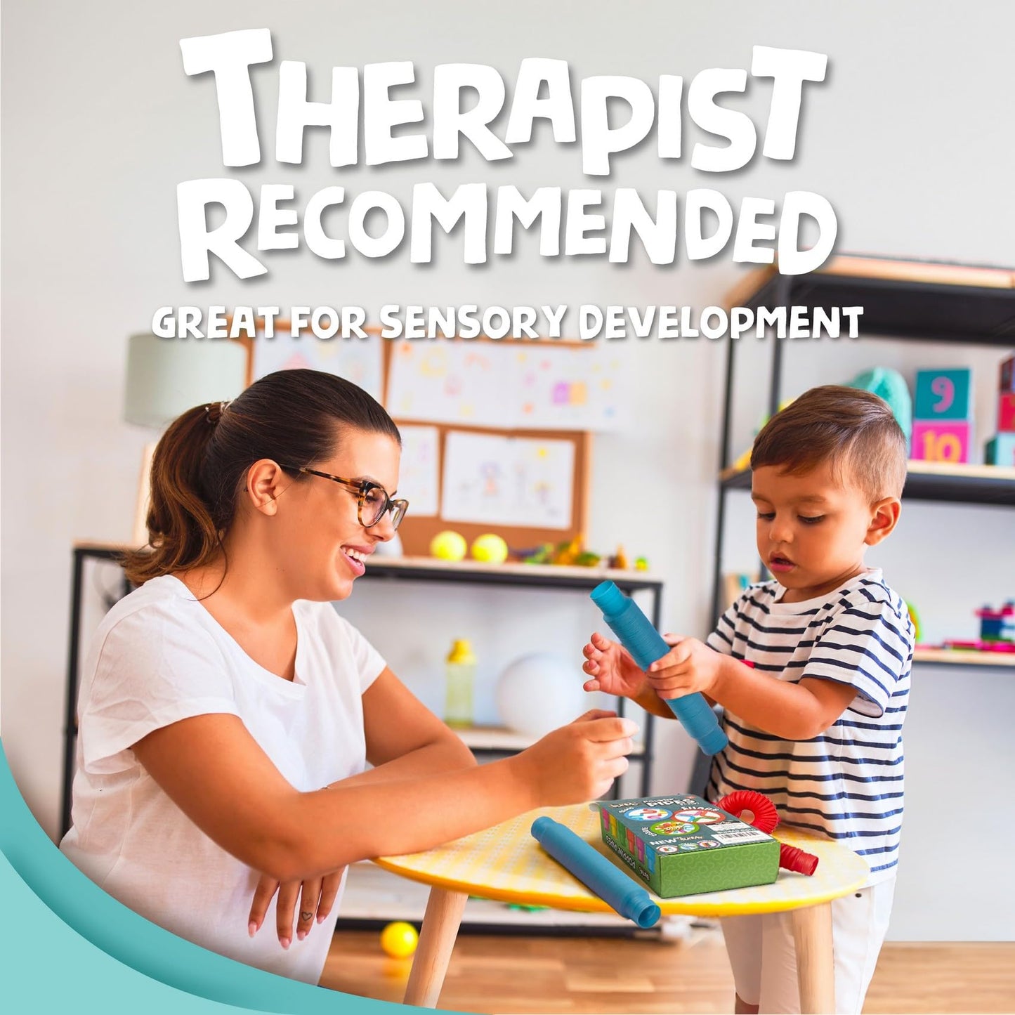 BUNMO Pop Tubes Large 8pk | Toddler Toys Loved by The Whole Family | US Based | Stimulating & Imaginative Creative Play | Hours of Fun for Kids | Sensory Toys for Kids | Connect, Stretch, Twist & Pop