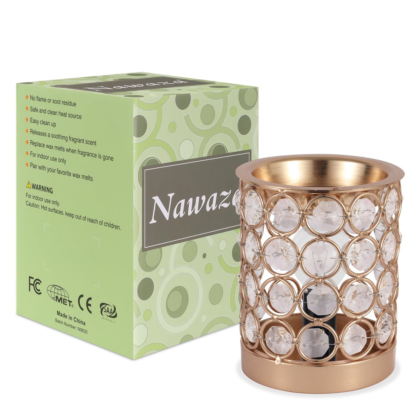 nawaza Crystal Wax Melt Warmer,Candle Wax Warmer for Scented Wax,2 in 1 Wax Melts Fragrance Warmer Wax Cubes Melter as Gifts for Moms Grandma Women Girls