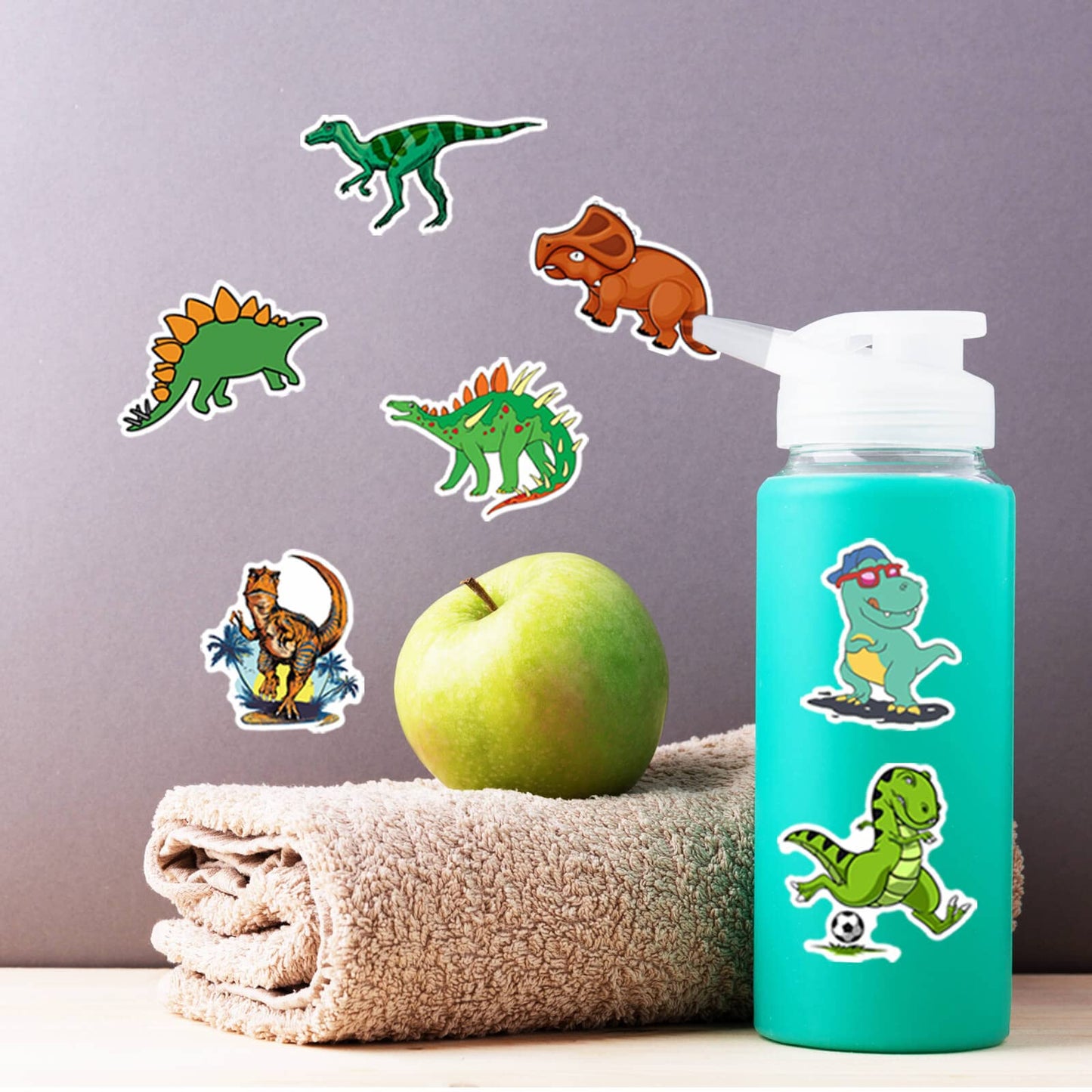 100PCS Dinosaur Stickers, Cute Waterproof Cartoon Stickers for Kids, for Stationery, Luggage, Teaching Rewards