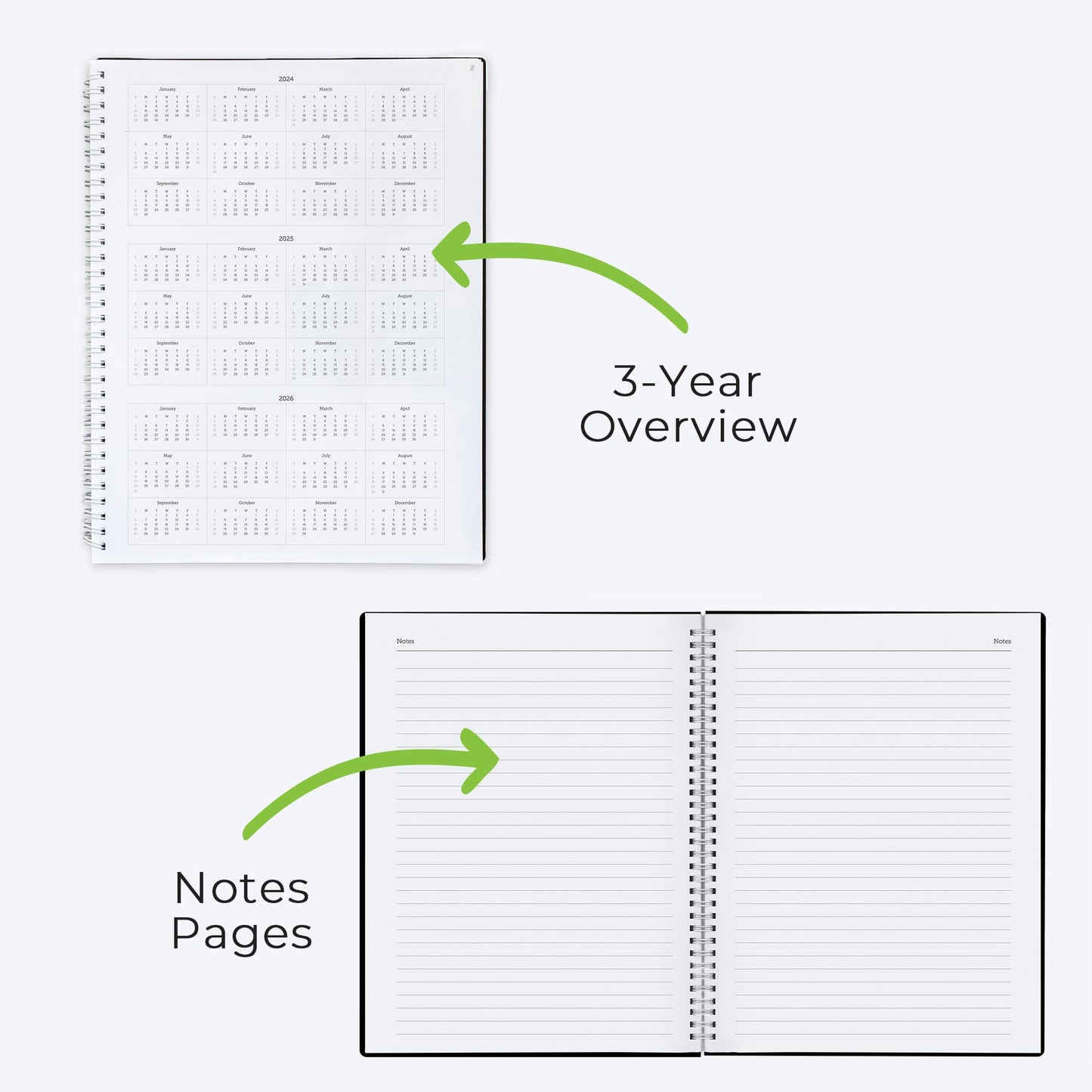 WallDeca 2024 Annual Weekly Planner, Weekly & Monthly Planner, Jan 2024 - Dec 2024 | Flexible Cover, Notes Pages, Twin-Wire Binding (2024) (2024 (8.5 x 11-Inch))
