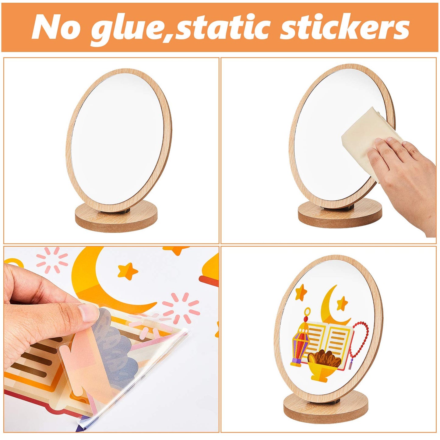 80 Pieces Ramadan Window Clings Eid Mubarak Window Stickers Static Ramadan Kareem Window Decals Removable Window Cling Decorations for Ramadan Mubarak Party Classroom Supply, 9 Sheets