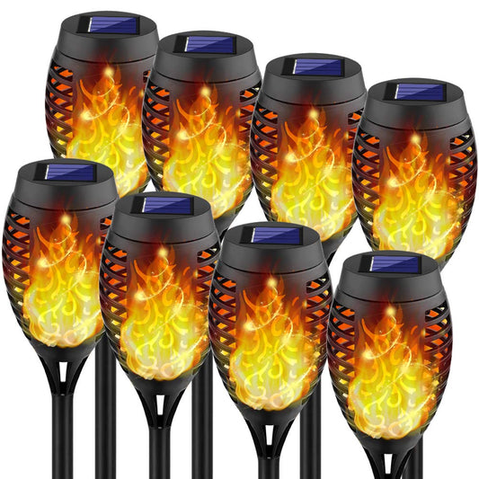 Kurifier Solar Outdoor Lights, 8Pack Solar Torch Light with Flickering Flame, Waterproof Solar Garden Lights, Outdoor Decorations for Patio Yard