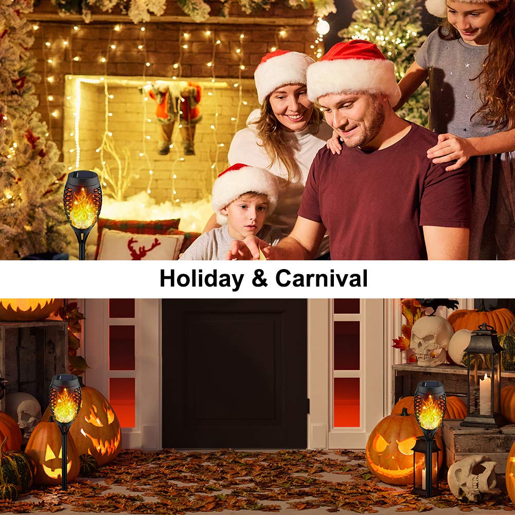 Kurifier Solar Outdoor Lights, 8Pack Solar Torch Light with Flickering Flame, Waterproof Solar Garden Lights, Outdoor Decorations for Patio Yard