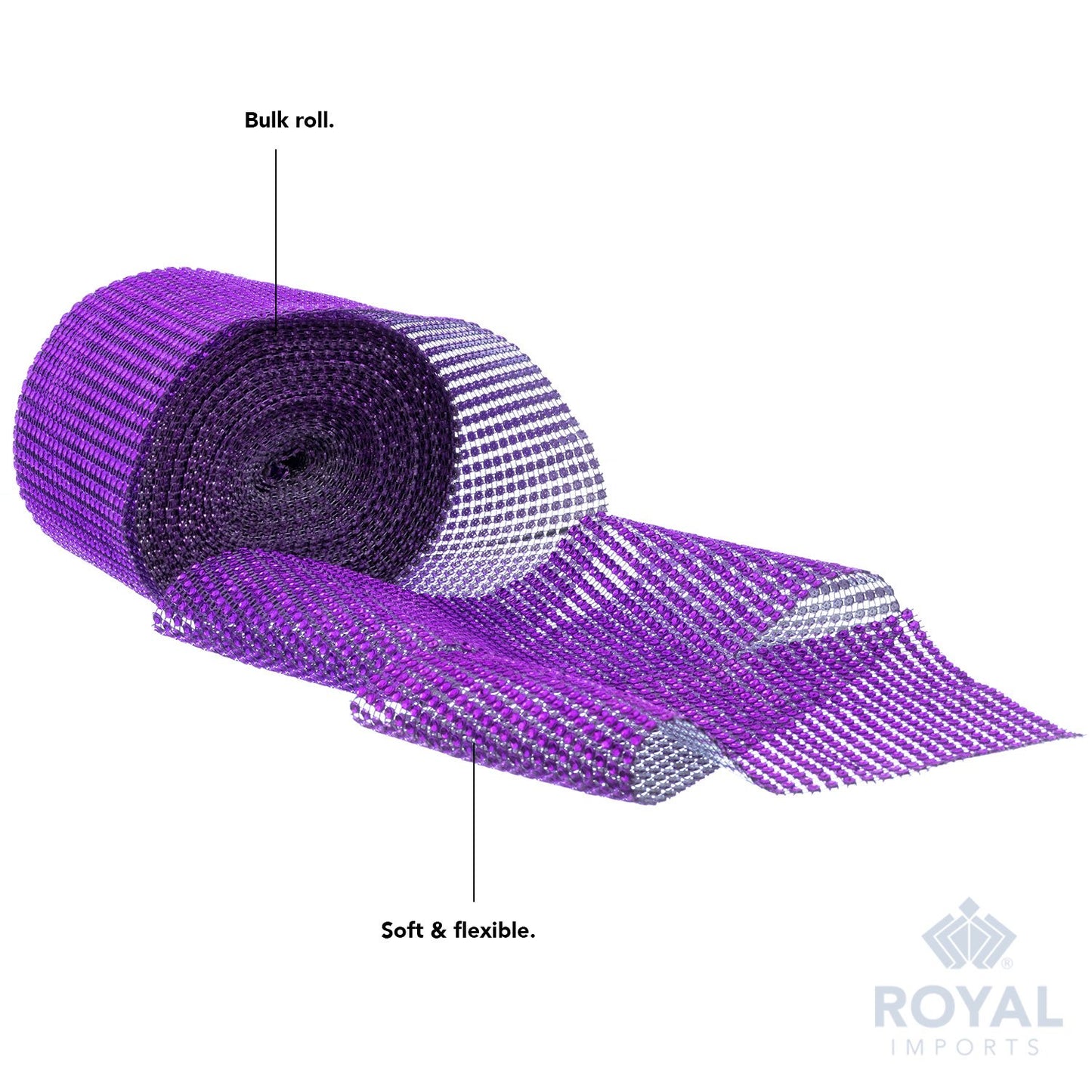 Royal Imports Diamond Sparkling Rhinestone Bling Wrap Ribbon Bulk DIY Roll - Event Decorations, Wedding Cake, Bridal/Baby Shower, Birthday, Arts & Crafts, Party Decorations - 30 Ft - 1 Roll - Gold