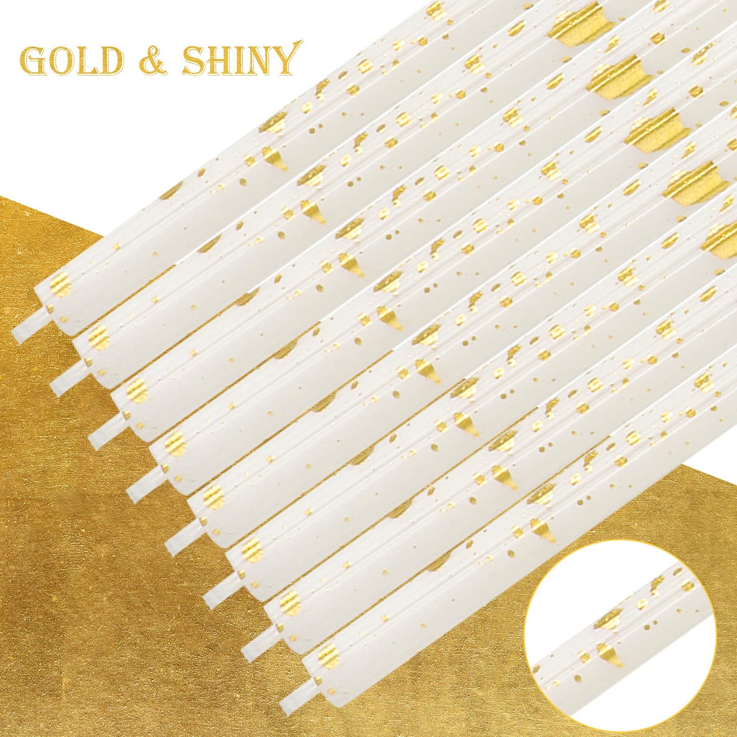 Threlaco 24 Pieces Birthday Candles Long Thin Cake Candle Cupcake Candles for Birthday Wedding Anniversary Graduation Retirement Party Decoration (White Gold)