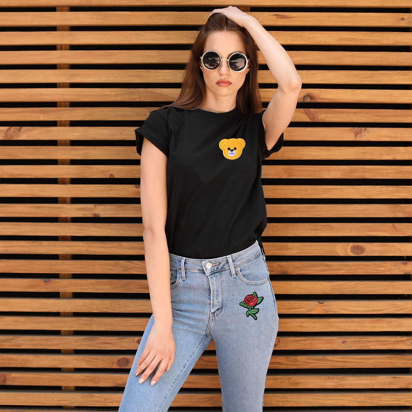 60Pcs Random Assorted Iron on Patches, Cute Sew on/Iron on Embroidered Applique Patches for Jackets, Hats, Backpacks, Jeans, DIY Accessories