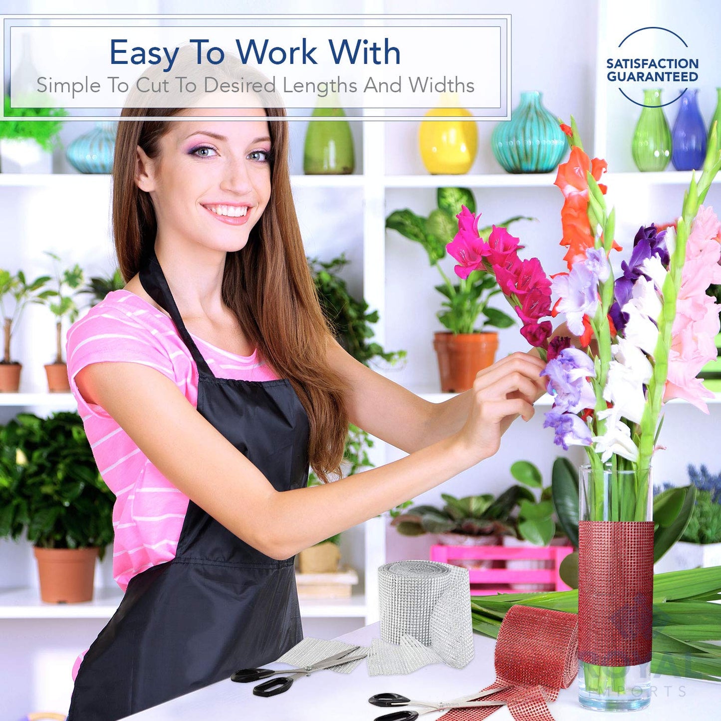 Royal Imports Diamond Sparkling Rhinestone Bling Wrap Ribbon Bulk DIY Roll - Event Decorations, Wedding Cake, Bridal/Baby Shower, Birthday, Arts & Crafts, Party Decorations - 30 Ft - 1 Roll - Gold