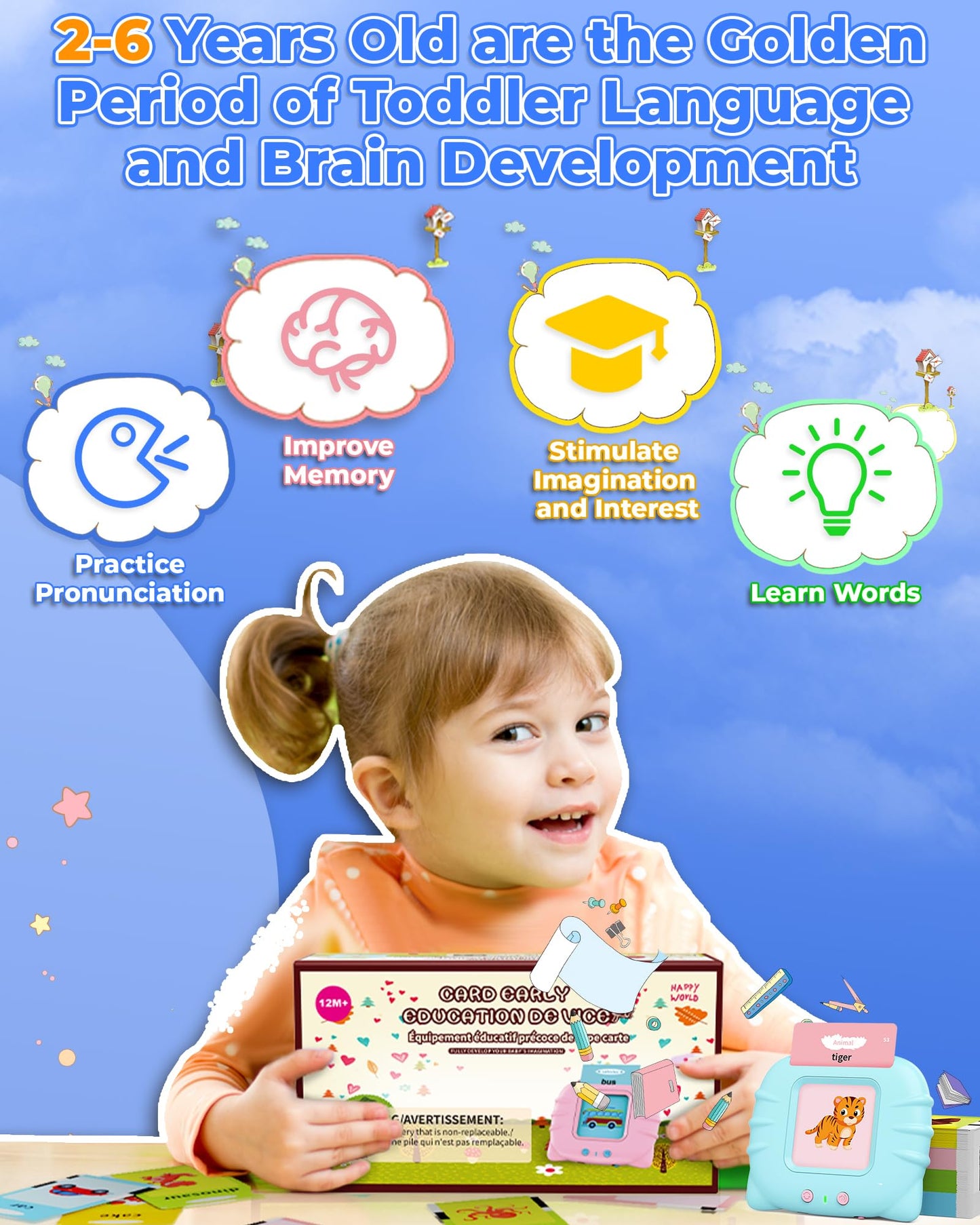 KOKODI Toddler Toys for Boys 2 3 4 5 Year Old Gifts, Speech Therapy Toys, Talking Flash Card 224 Sight Words, Montessori Learning Educational Sensory Toys for Autistic Children Toddler Age 2-5