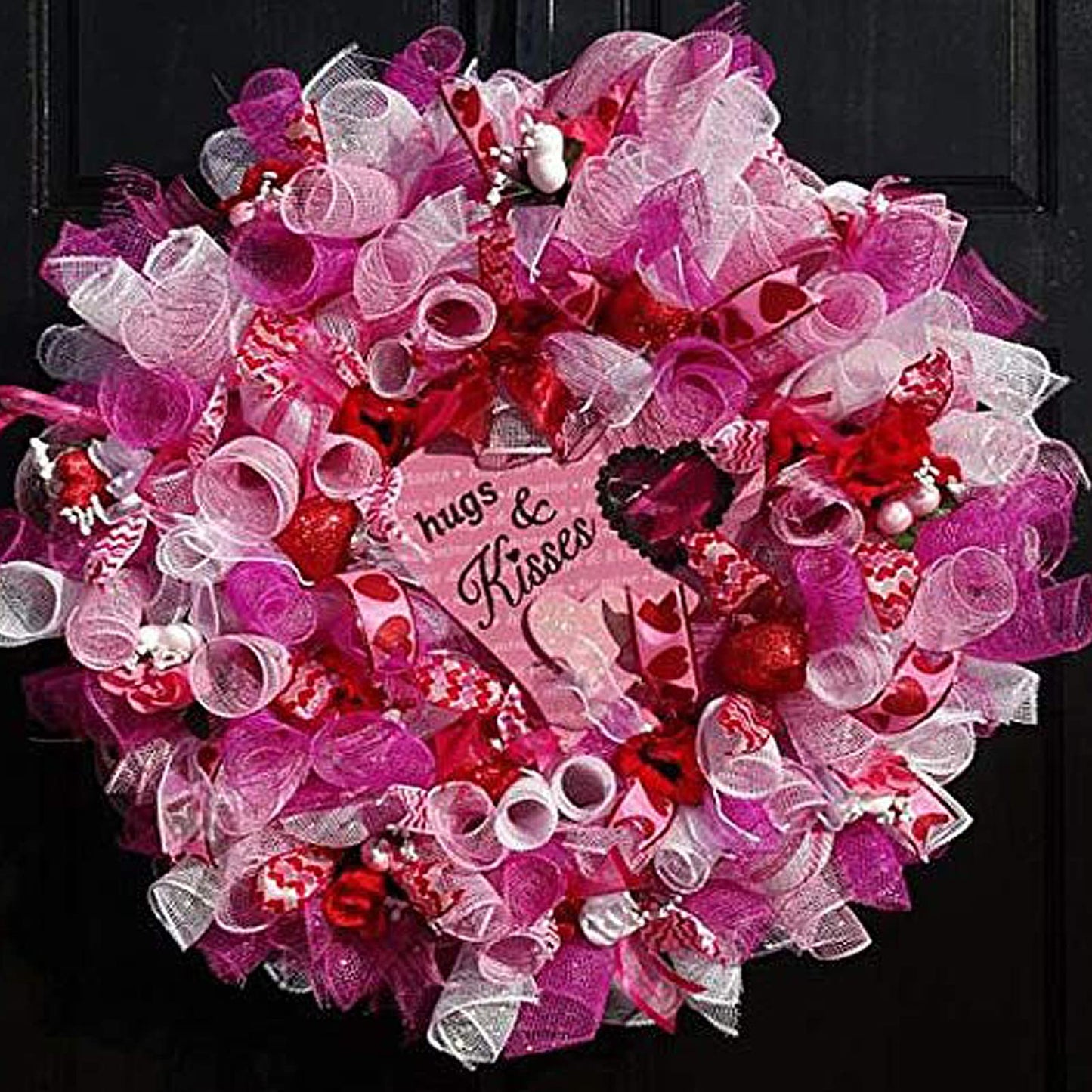 NBHH Valentine's Day Gift Ribbon,Satin Ribbons 10 Inch Wide Polyester Fabric Ribbons,White Pink Red Rose red for DIY Crafts,Wedding Decor,Gift Wrapping Decoration and More(4 Rolls)