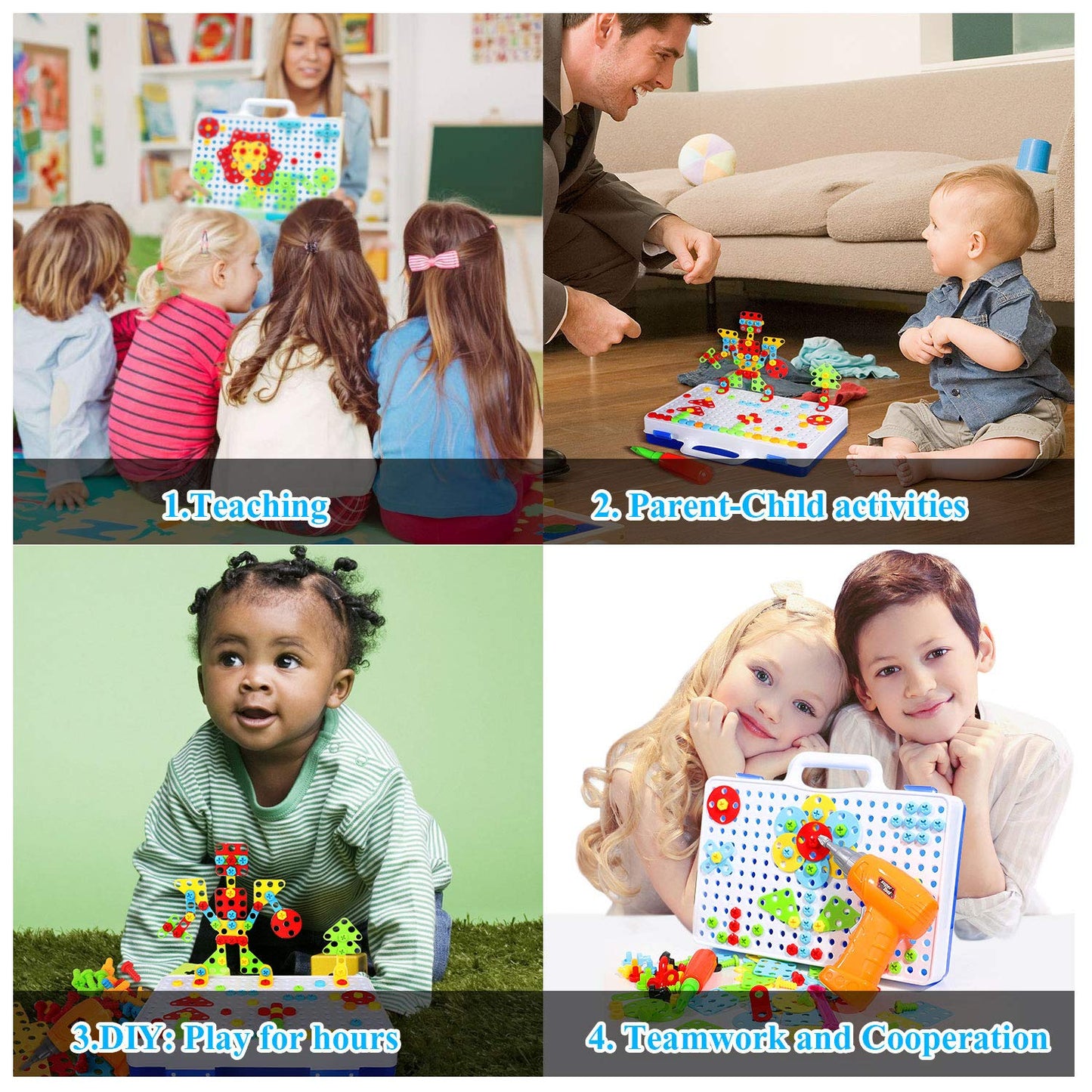 STEM Toys for 3 4 5 6 year old,Design and Drill Toy for Kid,Construction Games with Toy Drill,Creative Engineering Building Kits,Kid Tool Set for Toddler Preschool,Educational Toys for Boy and Girl