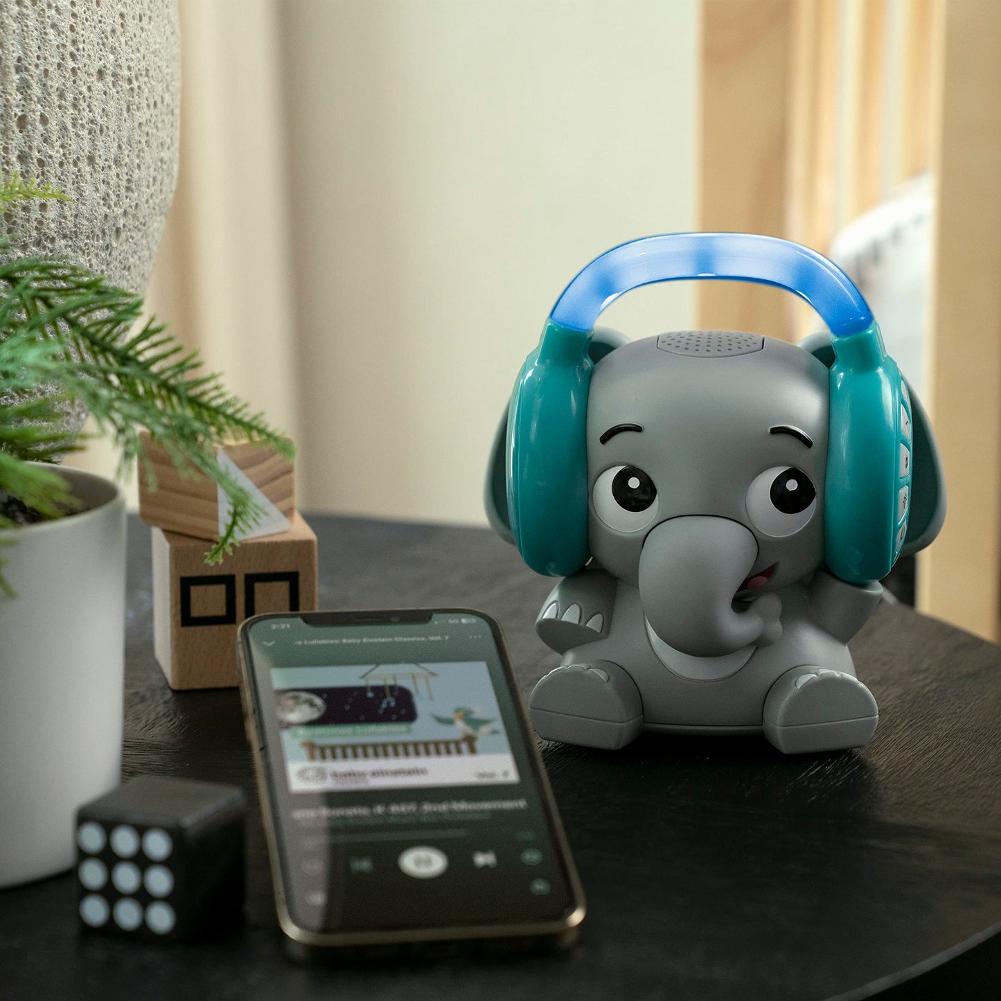 Baby Einstein Earl The Elephant Bluetooth Soother Sound Machine, Stream Music + Night Light, Infant to Toddler