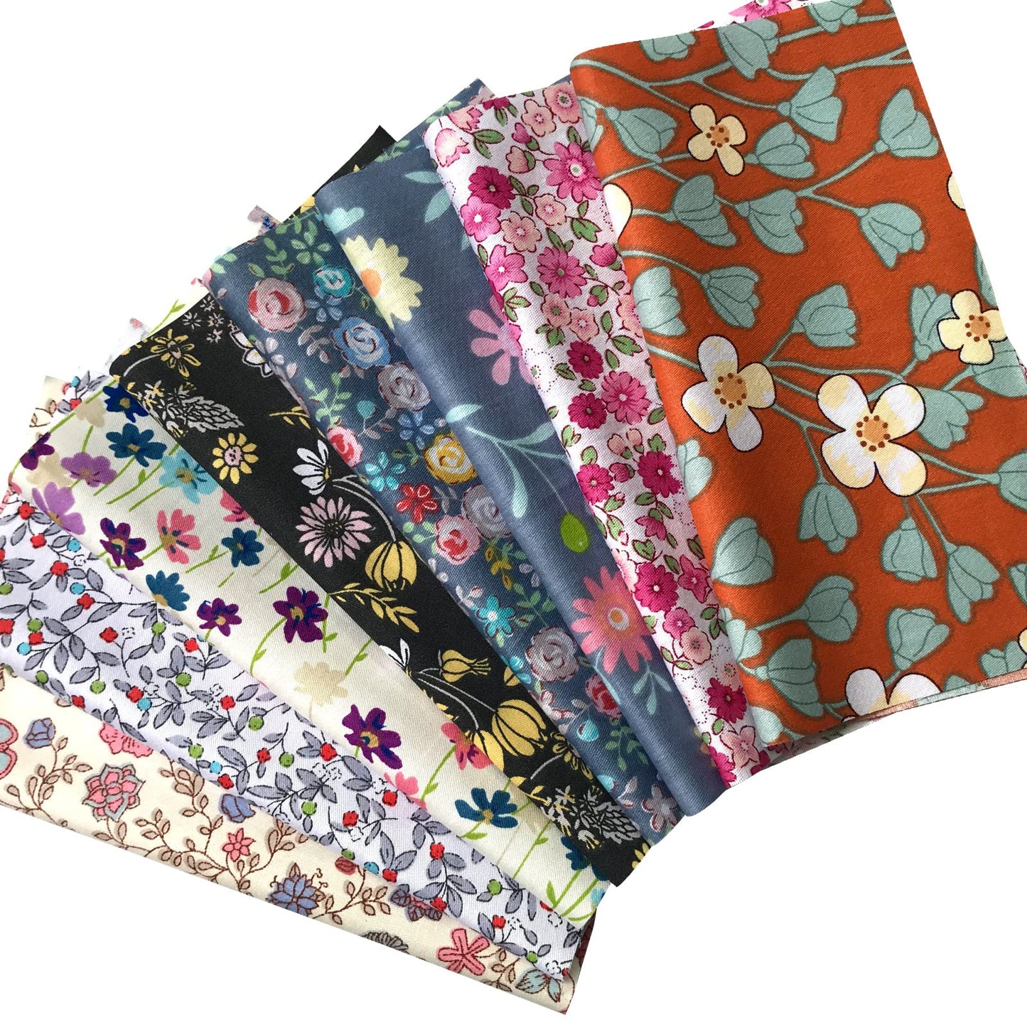 Cotton Quilting Fabric Misscrafts 50pcs 8" x 8" (20cm x 20cm) Craft Supplies Top Fat Quarter Bundles Floral Precut Fabric Square for DIY Craft Patchwork