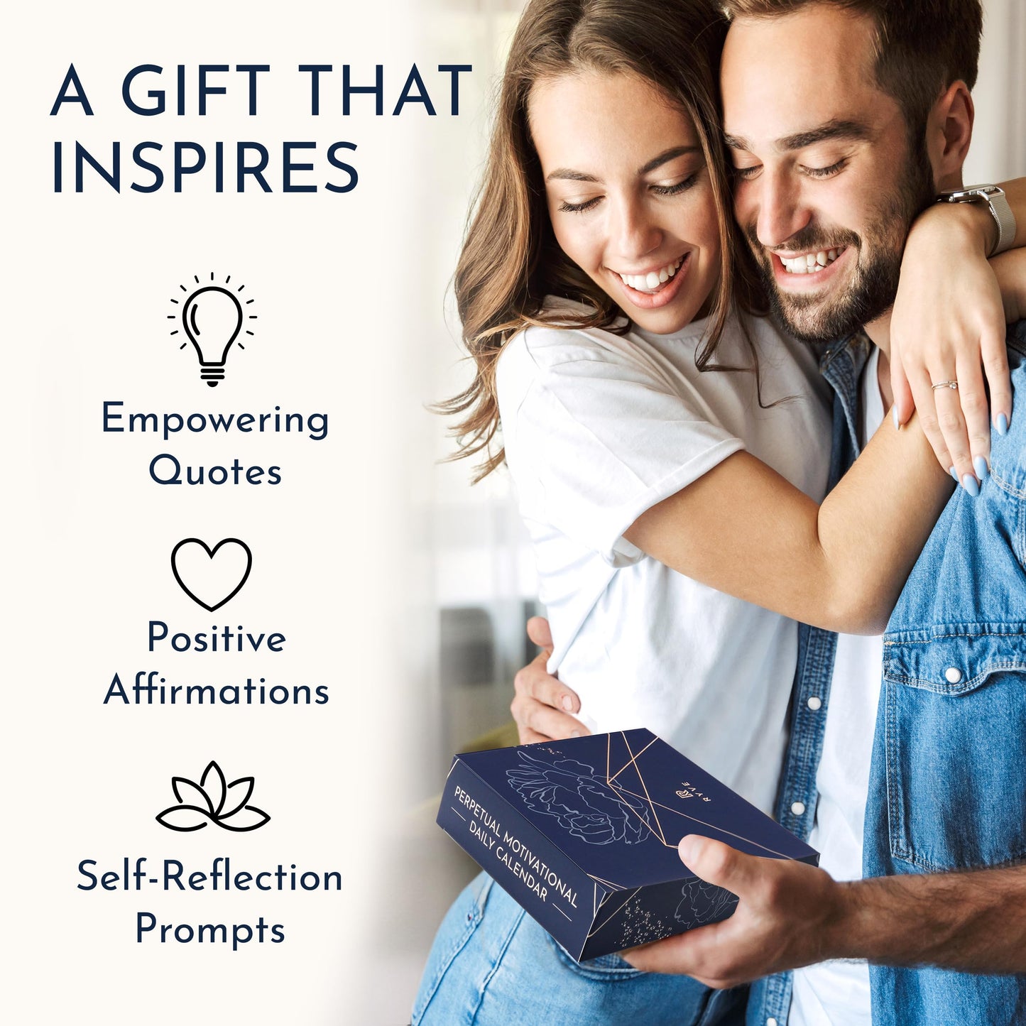 RYVE Daily Flip Calendar with Inspirational Quotes - Inspirational Desk Decor Gifts for Office