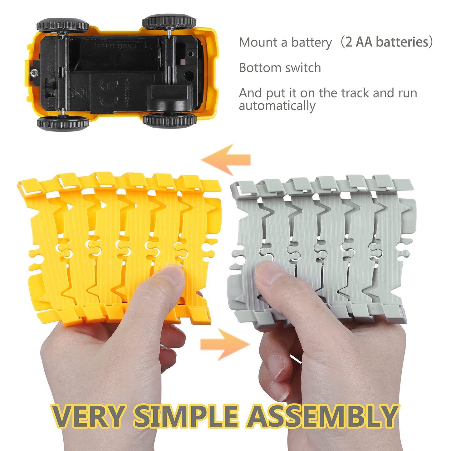 Kids Construction Toys 253 PCS Race Tracks Toy for 3 4 5 6 7 8 Year Old Boys Girls, 5 PCS Truck Car and Flexible Track Play Set Create A Engineering Road Games Toddler Best Gift