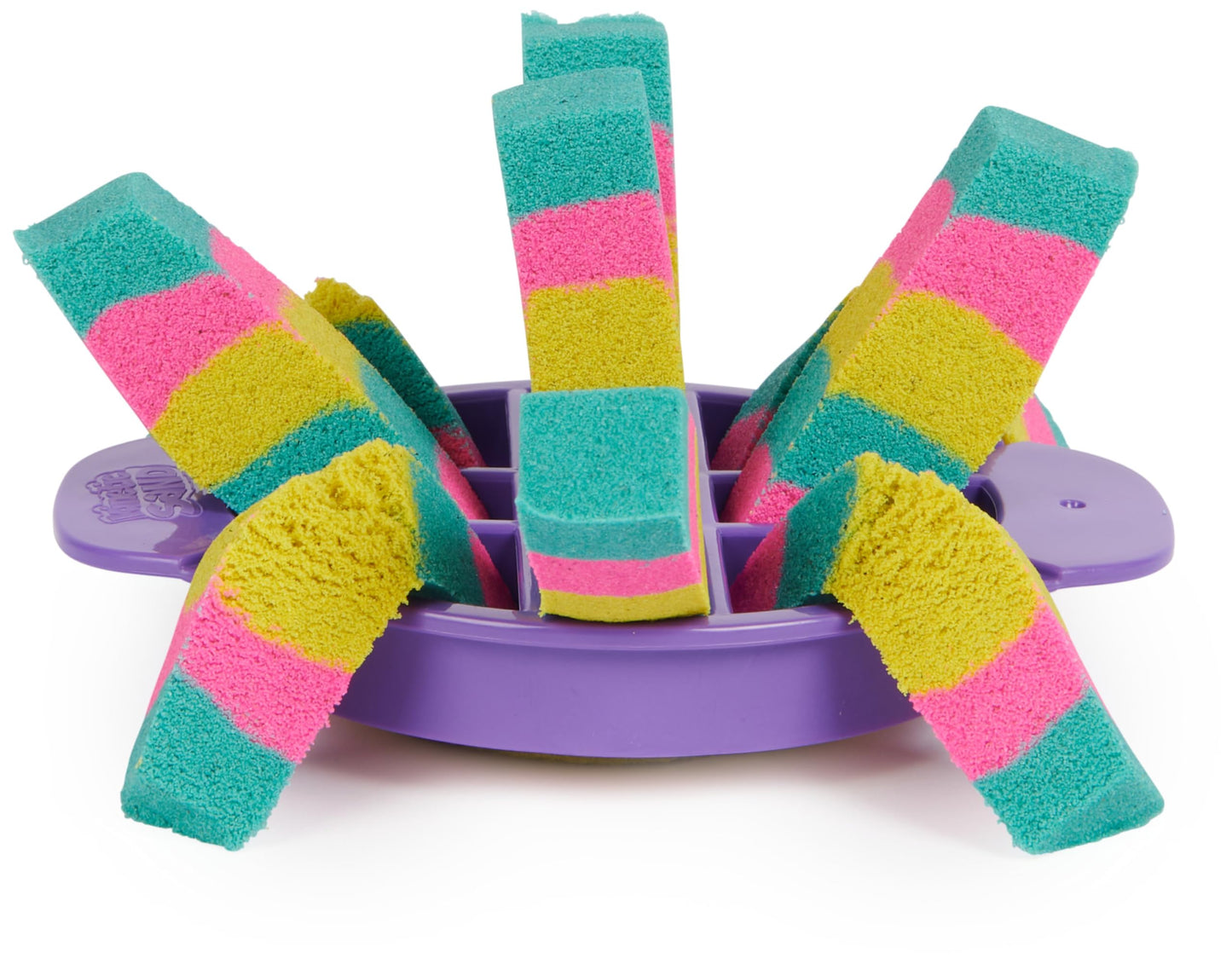 Kinetic Sand Ultimate Sandisfying Set, 2lb of Pink, Yellow and Teal Play Sand, 10 Molds and Tools, Sensory Toys for Kids Ages 7+