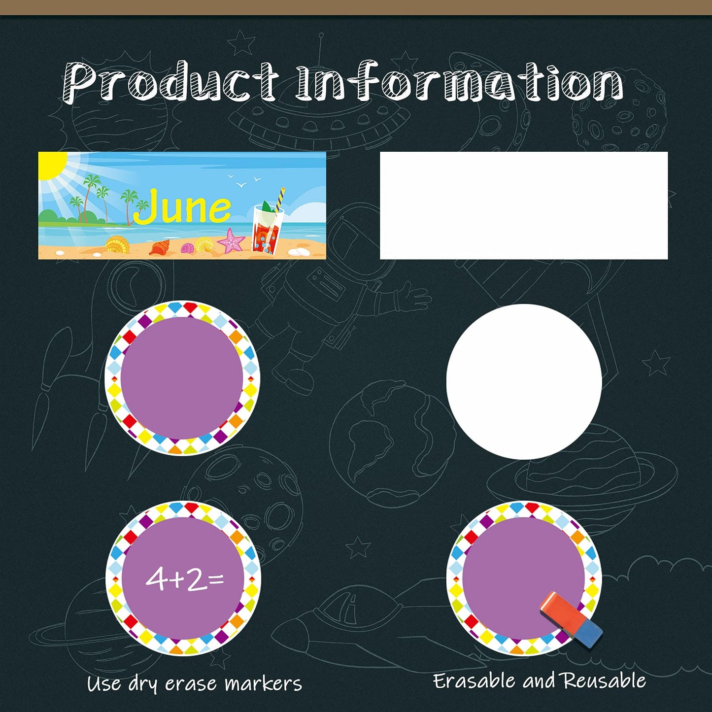 48 Pieces Holiday Monthly Headliners Set 12 Months of The Year Headers Monthly Bulletin Board Borders Seasonal Monthly Headers with 36 Round Blank Confetti Cutouts for School Bulletin (Cute Style)