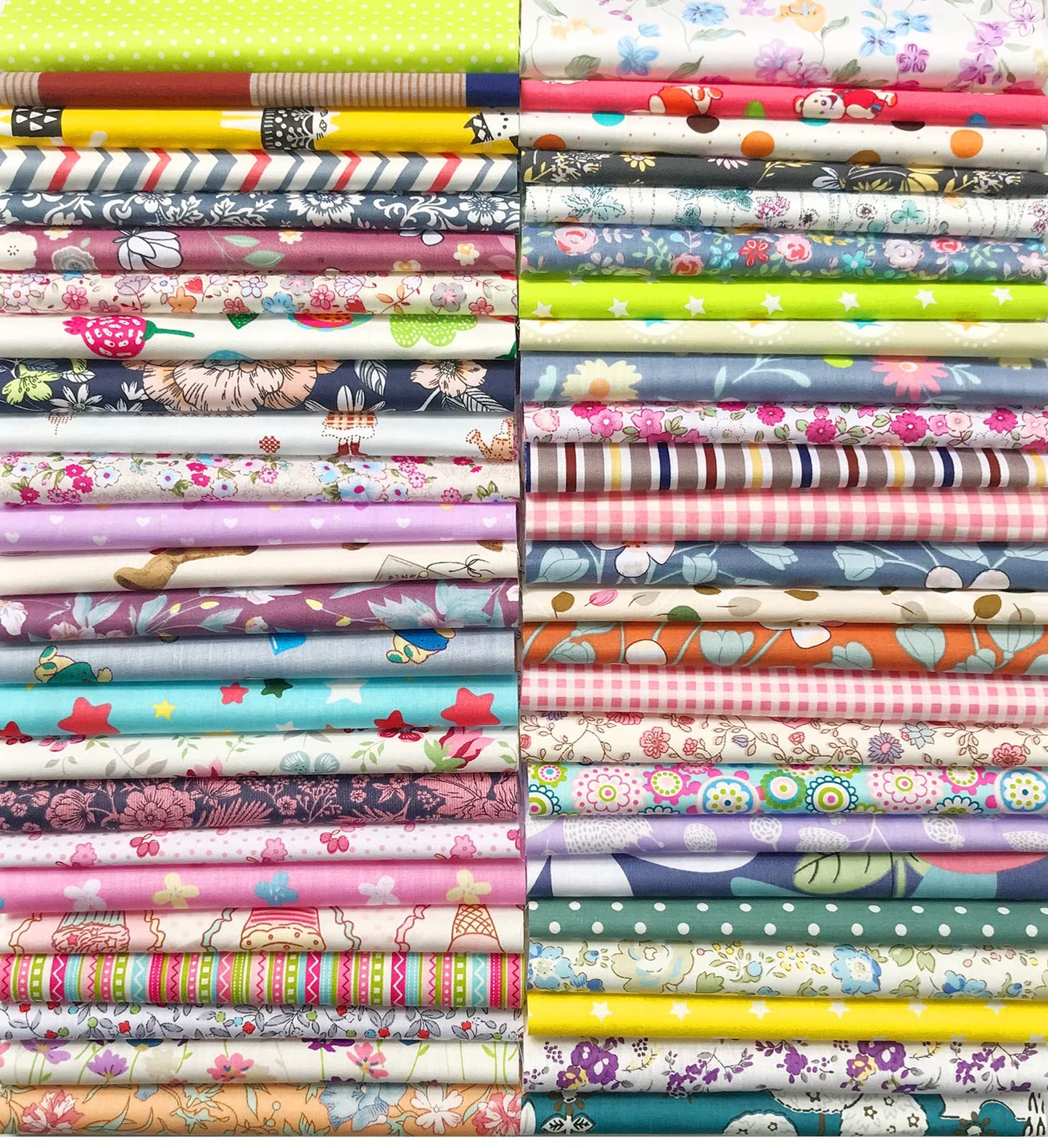 Cotton Quilting Fabric Misscrafts 50pcs 8" x 8" (20cm x 20cm) Craft Supplies Top Fat Quarter Bundles Floral Precut Fabric Square for DIY Craft Patchwork