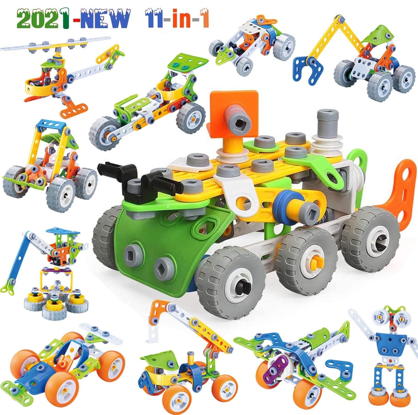 MOONTOY 175 Piece Stem Toys for 5 6 7 8 Year Old Boys Birthday Gift Erector Construction Set Building Toy for Kids Age 4-8 4-6 5-7 6-8 Creative Game