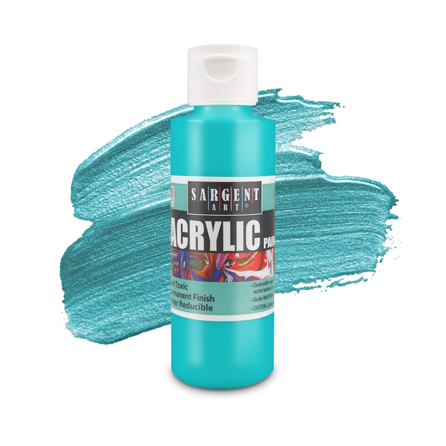 Sargent Art Primary Acrylic Paint Set, 4 Ounce bottles x 6 Pack Set, Non-Fading, Rich Vivid Pigments, Brilliant Matte Finish, Fast Dry Formula, Non-Toxic