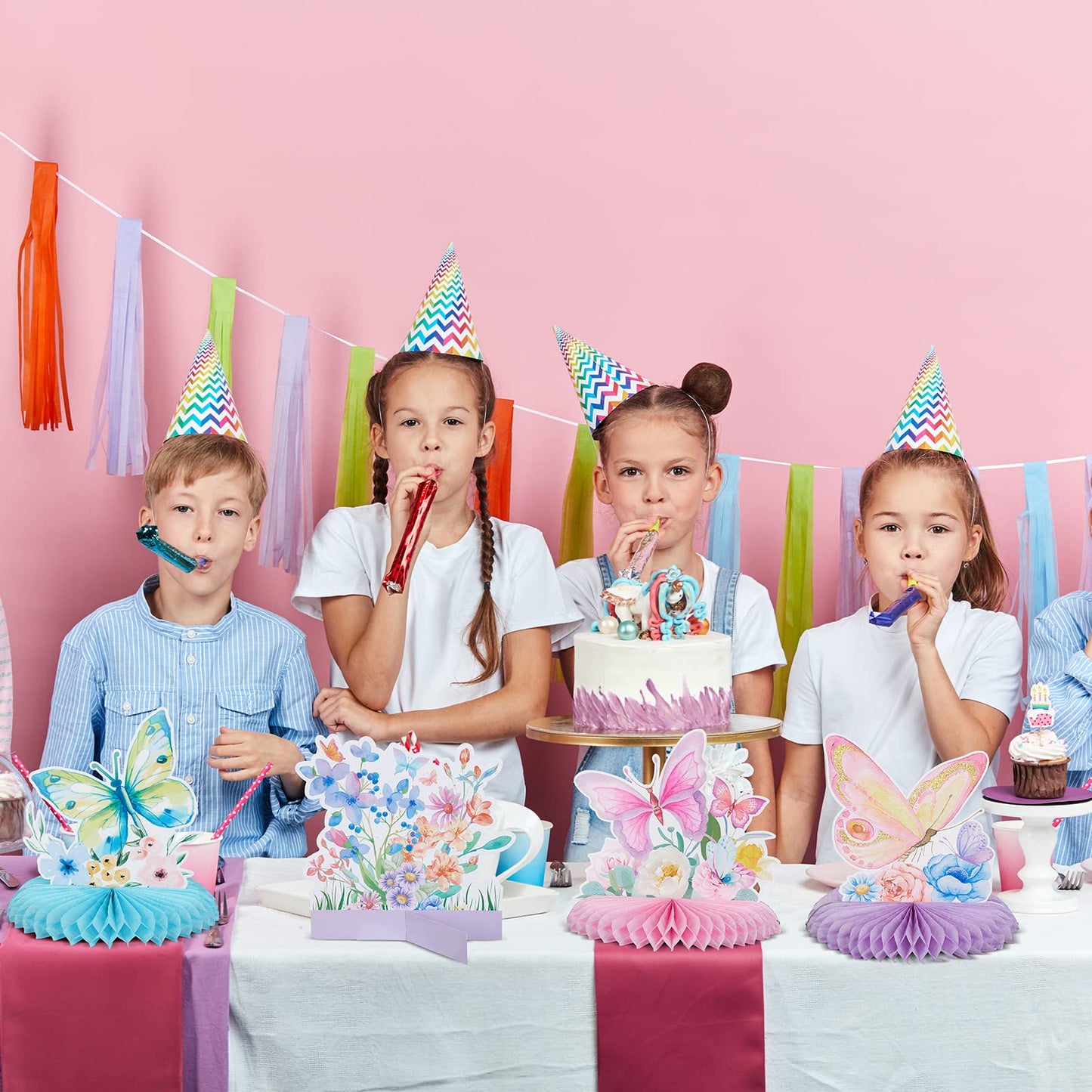 10 Pieces Butterfly Centerpieces for Tables Butterfly Birthday Party Decorations Butterfly Honeycomb Table Centerpiece Butterfly Theme Party Supplies for Birthday Baby Shower Party Decor