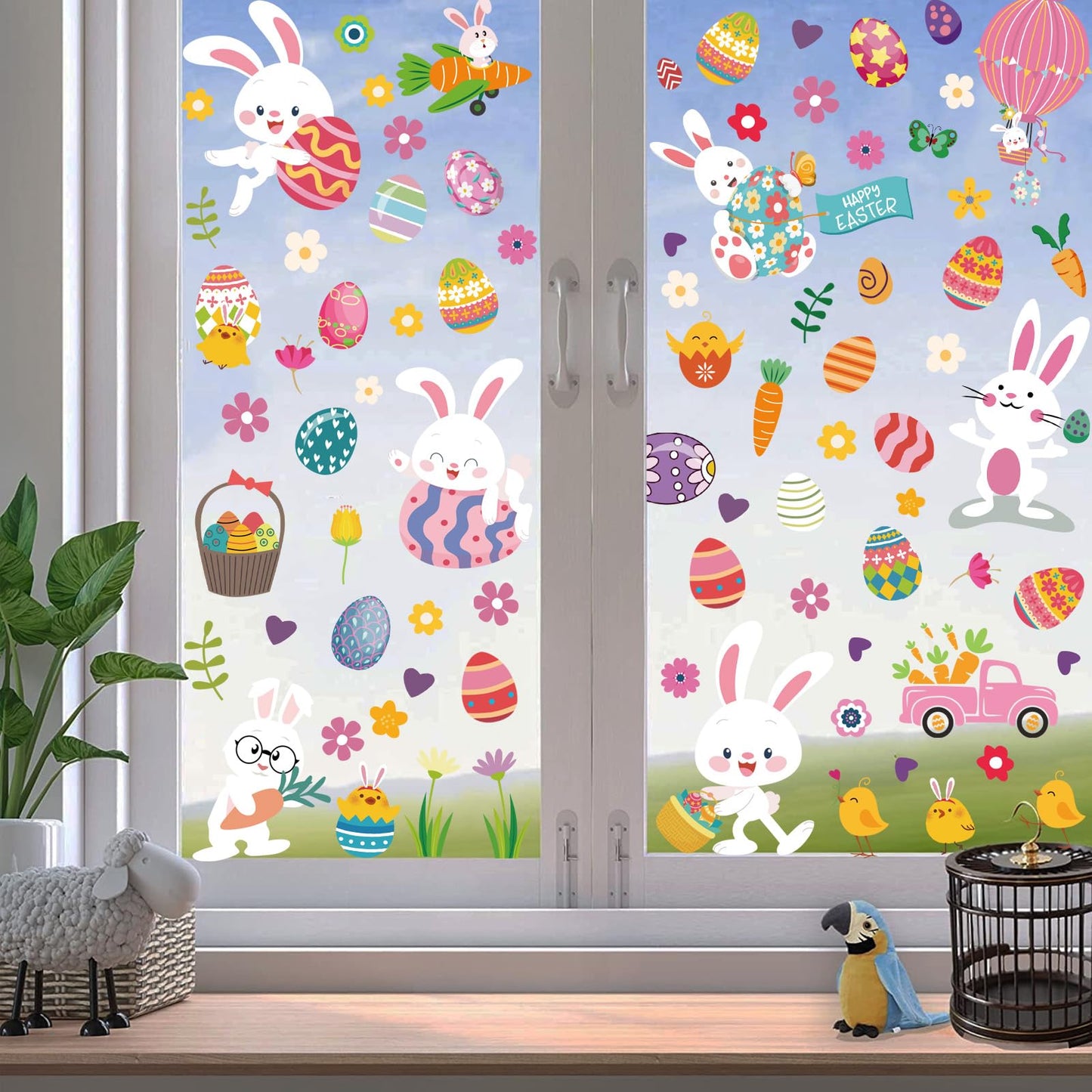 Easter Window Clings Decorations for Glass Window Stickers Decal