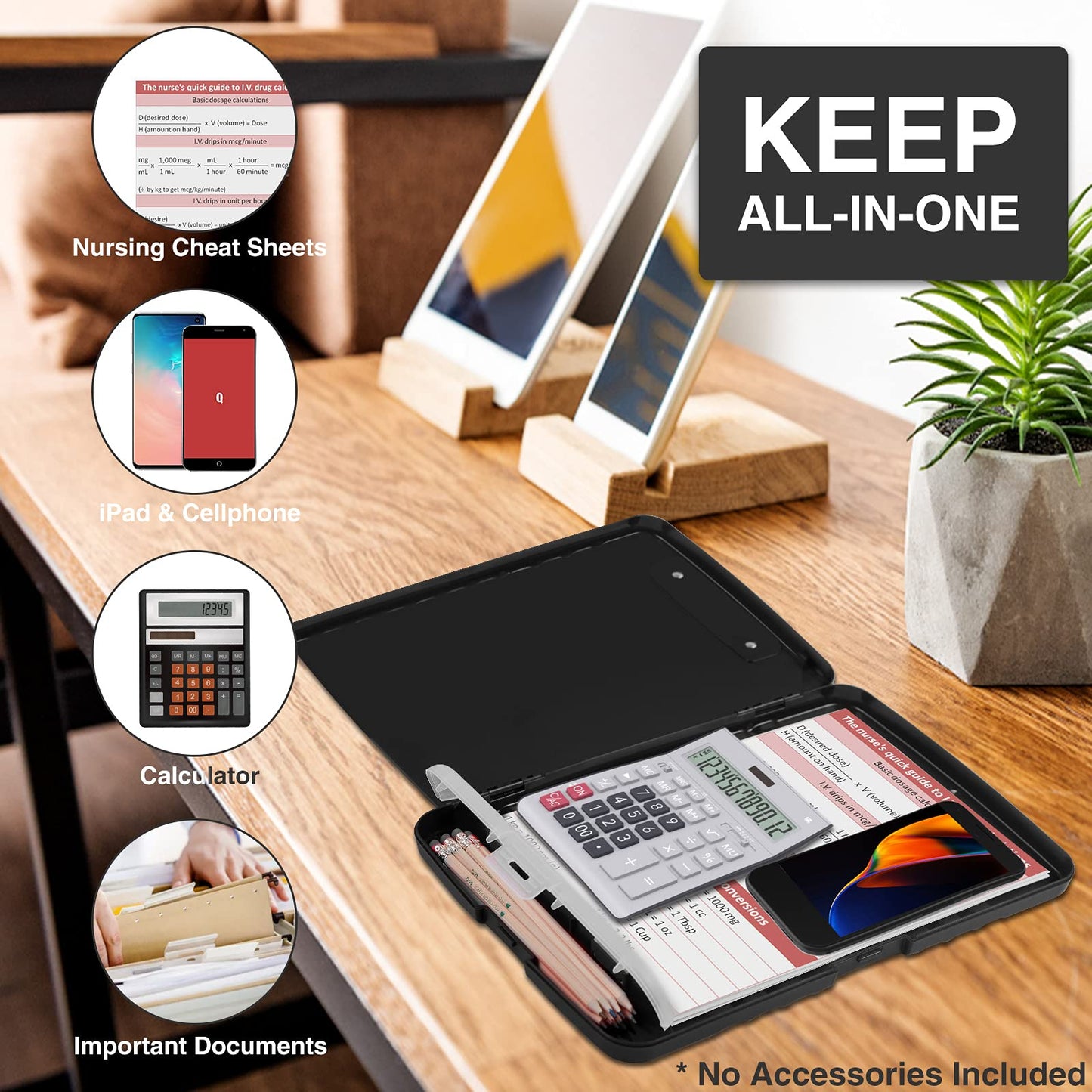 Sooez Clipboard with Storage, High Capacity Nursing Clipboards with Pen Holder, Heavy Duty Plastic Storage Clipboard with Low Profile Clip, Clipboard Folder, Teacher Must Haves, Office Supplies