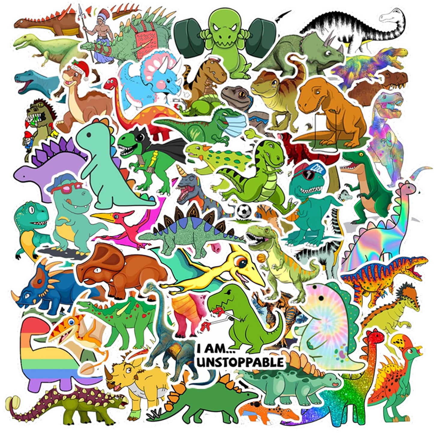 100PCS Dinosaur Stickers, Cute Waterproof Cartoon Stickers for Kids, for Stationery, Luggage, Teaching Rewards