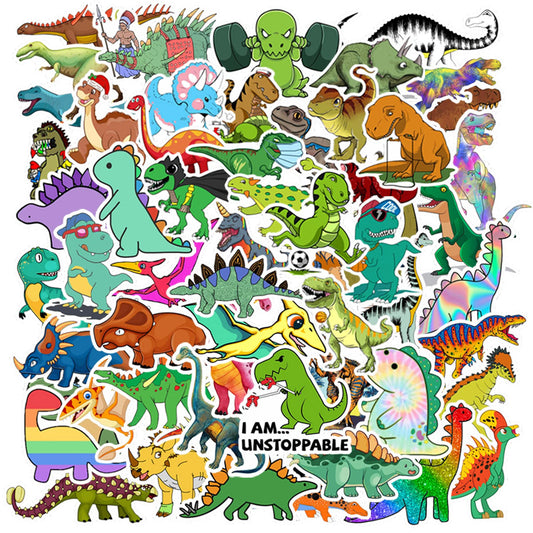 100PCS Dinosaur Stickers, Cute Waterproof Cartoon Stickers for Kids, for Stationery, Luggage, Teaching Rewards