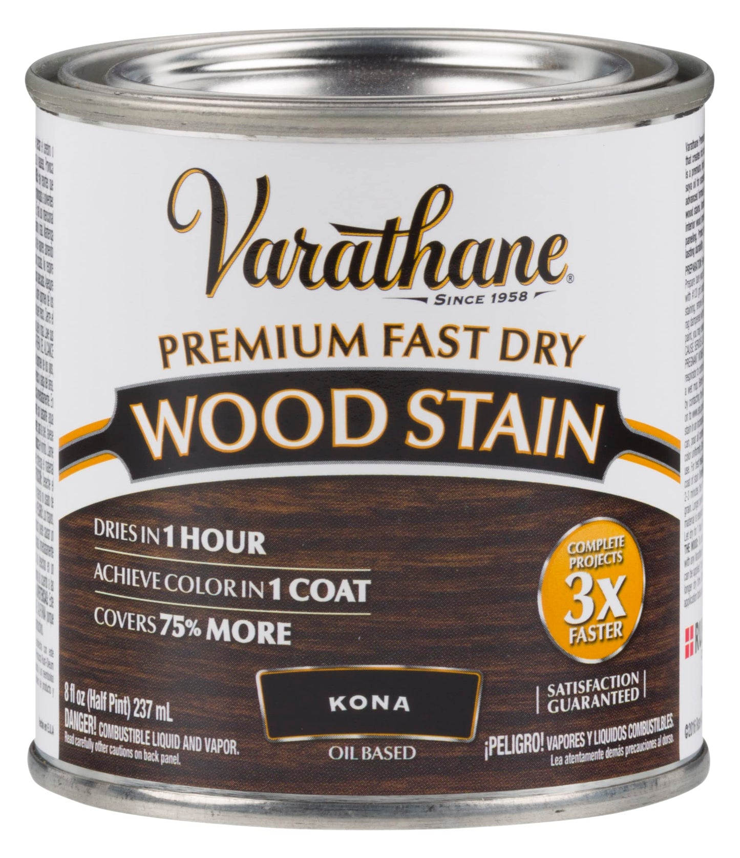Varathane 262029 Premium Fast Dry Wood Stain, Half Pint, Kona, 8 Fl Oz